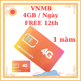 VNMB gói cước Trọn Đời 1 năm có ngay 4GB mỗi ngày sử dụng 12 tháng không cần nạp tiền 1444GB