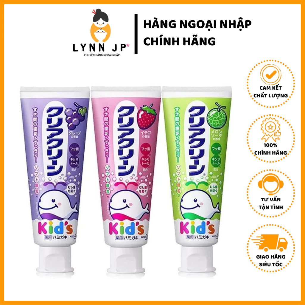 Kem Đánh Răng cho bé Kao Kids- Vị Nho - dâu - bạc hà