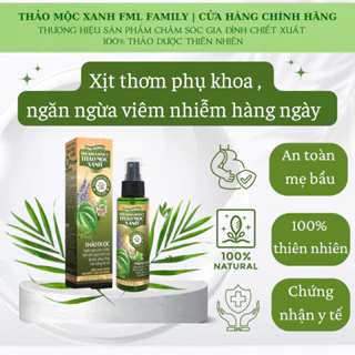 Dung dịch xịt phụ khoa hàng ngày Thảo Mộc Xanh 100% thảo dược đông y. Chứng nhận tan toàn bộ y tế.