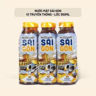 Lốc 6 chai nước mát Sài Gòn vị truyền thống chai 350ml