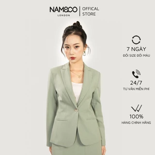 Áo khoác blazer dài tay nữ Namandco  công sở 2 lớp mềm mát không nhăn thanh lịch S,M,L,XL màu xanh, be NJ0177