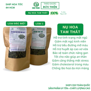 Nụ Hoa Tam Thất Loại 1 - Loại Đặc Biệt Đức Thiện (Khô, Sạch, Thơm) - Hỗ Trợ Mất Ngủ, Cao Huyết Áp, Phòng Chống Ung Thư