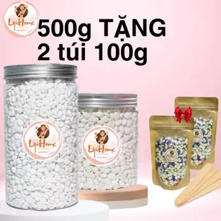 [ TẶNG 200G- CHE TÊN] 500G Sáp wax lông nóng sữa dừa cao cấp tẩy lông tay chân nách,dùng được cho da nhạy cảm Lyihome