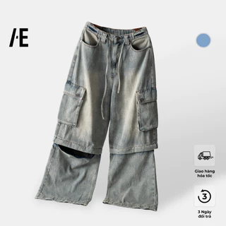 Quần jeans họa tiết logo thiết kế ống quần tách rời thương hiệu Aesir Studios - 548