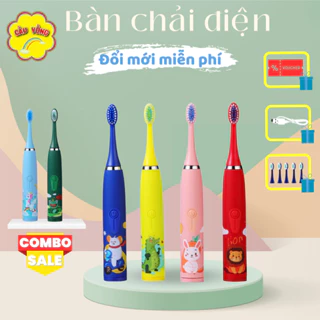 Bàn Chải Điện Cho Bé SONIC C4, Với Công Nghệ Nhật Bản Giúp Loại Bỏ Mảng Bám Trên Răng Hiệu Quả Cho Bé Từ 2 - 14 Tuổi