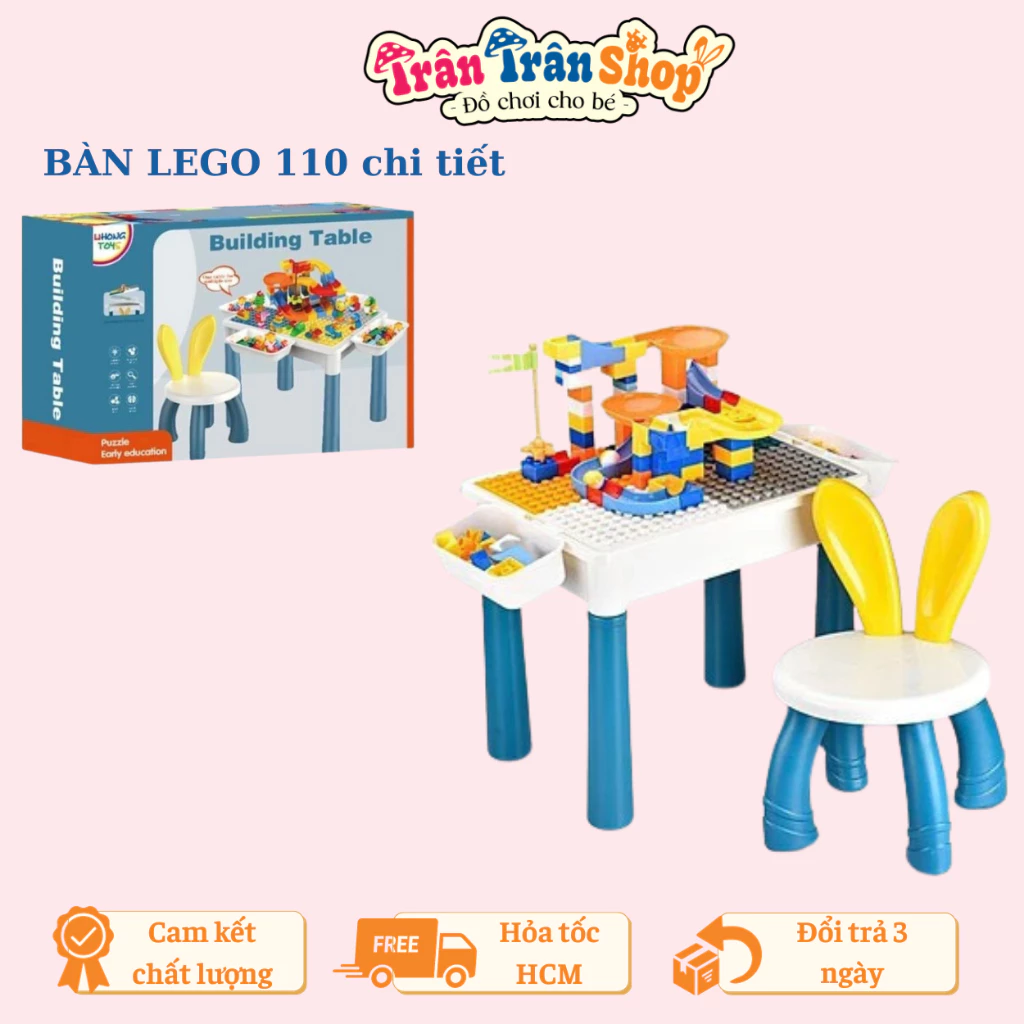 [Hỏa Tốc HCM] Bộ Bàn Lego Lắp Ghép Cho Bé 110 Chi tiết