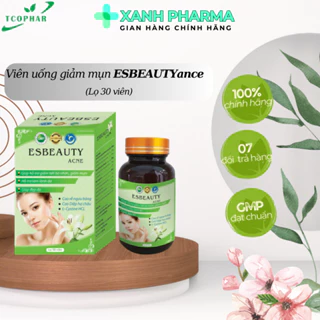 [Chính hãng] TPBVSK Viên uống giảm mụn Esbeauty Acne Nam và Nữ thải độc, ngừa thâm và điều tiết bã nhờn (Lọ 30v)