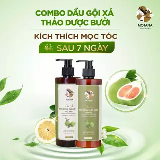 Combo dầu gội xả thảo dược bưởi Motana 500ml, dưỡng tóc suôn mượt, chắc khỏe, kích thích mọc tóc