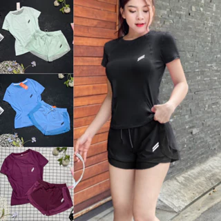 Set bộ quần áo short đùi tập gym, yoga,cầu lông dễ thương