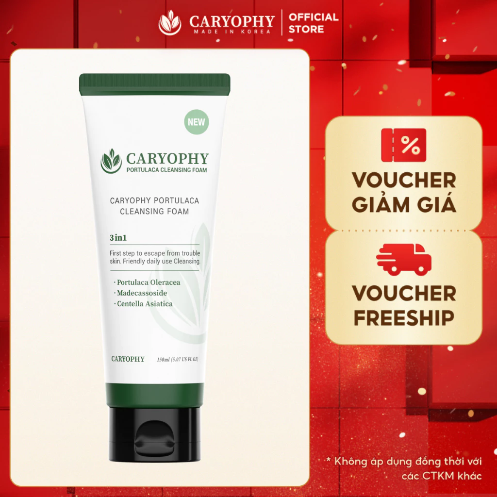 Sữa rửa mặt Caryophy 150ml (Caryophy Portulaca Cleansing Foam)