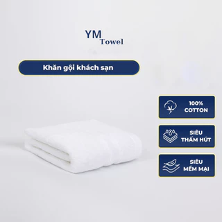 Khăn lau đầu khách sạn siêu dày YM Towel 35x80cm với sợi bông cotton dày thấm hút tốt