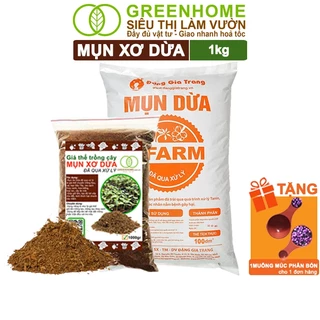 Mụn Xơ Dừa Greenhome, Sfarm, Bao 1kg, Đã Qua Xử Lý, Chuyên Trồng Rau, Hoa Màu, Cây Ăn Trái