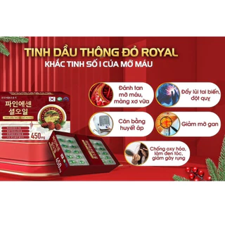 Tinh Dầu Thông Đỏ Royal Hàn Quốc Cao Cấp hỗ trợ tăng lưu thông khí huyết, giảm mỡ máu