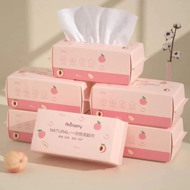 Khăn mặt khô Animerry dùng 1 lần lau khô, lau ướt , Giấy lau mặt dùng một lần cao cấp