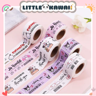 Cuộn 120 tem sticker nhãn dán cảm ơn, thank you hoạt hình Sanrio niêm phong hàng, quà