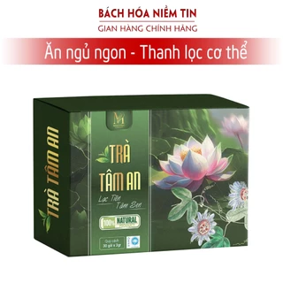 Trà Tâm An Lạc Tiên Tâm Sen - lá vông giúp ngủ ngon, thanh nhiệt cơ thể - hộp 30 gói x3 gam