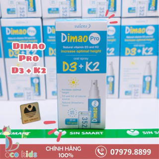 Dimao Pro D3K2 - Tăng chiều cao vượt trội cho trẻ từ 0-12 tuổi lọ 25ml K2 D3 Dimao