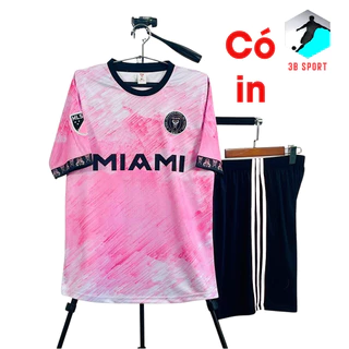 [SALE][ Có in ] Bộ quần áo bóng đá Miami hồng thun lạnh đẹp