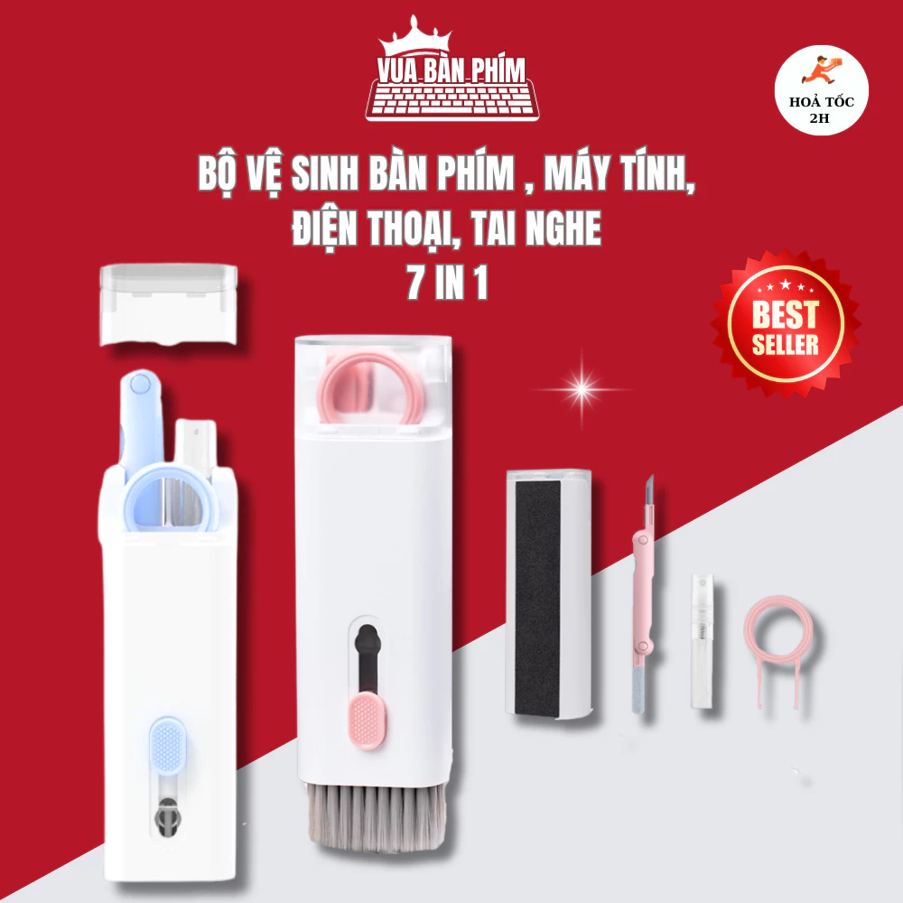 Bộ vệ sinh bàn phím ,máy tính, điện thoại ,tai nghe đa năng 7 in 1 nhỏ gọn , cầm tay bản đặc biệt, giá siêu rẻ