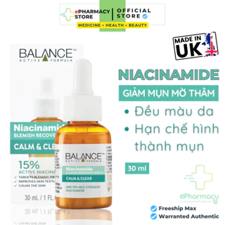 BALANCE Serum Niacinamide 15% ngừa mụn mờ thâm - Skincare Niacinamide Blemish Recovery Serum 30ml