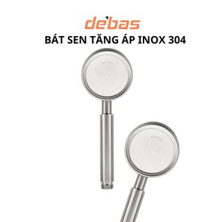 Vòi sen tắm dây sen inox và cài sen dán bát tay sen tắm cao cấp inox 304 nóng lạnh tăng áp Debas TS50