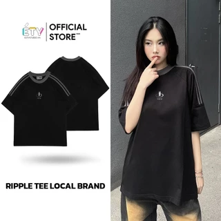 Áo Thun Nam Nữ ESTY DualLine Tee - Đen - [UNISEX] - Thêu Logo Phong Cách Hàn Quốc.