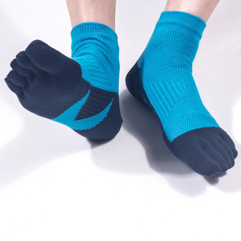 Tất vớ xỏ ngón thể thao nam, Tất cotton cao cấp mềm mịn, thoáng khí x2 size 38-44