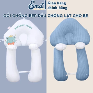 Gối chống bẹp đầu chống lật cho bé sơ sinh, có dây rút điều chỉnh 3 đầu giúp bé sơ sinh ngủ ngon