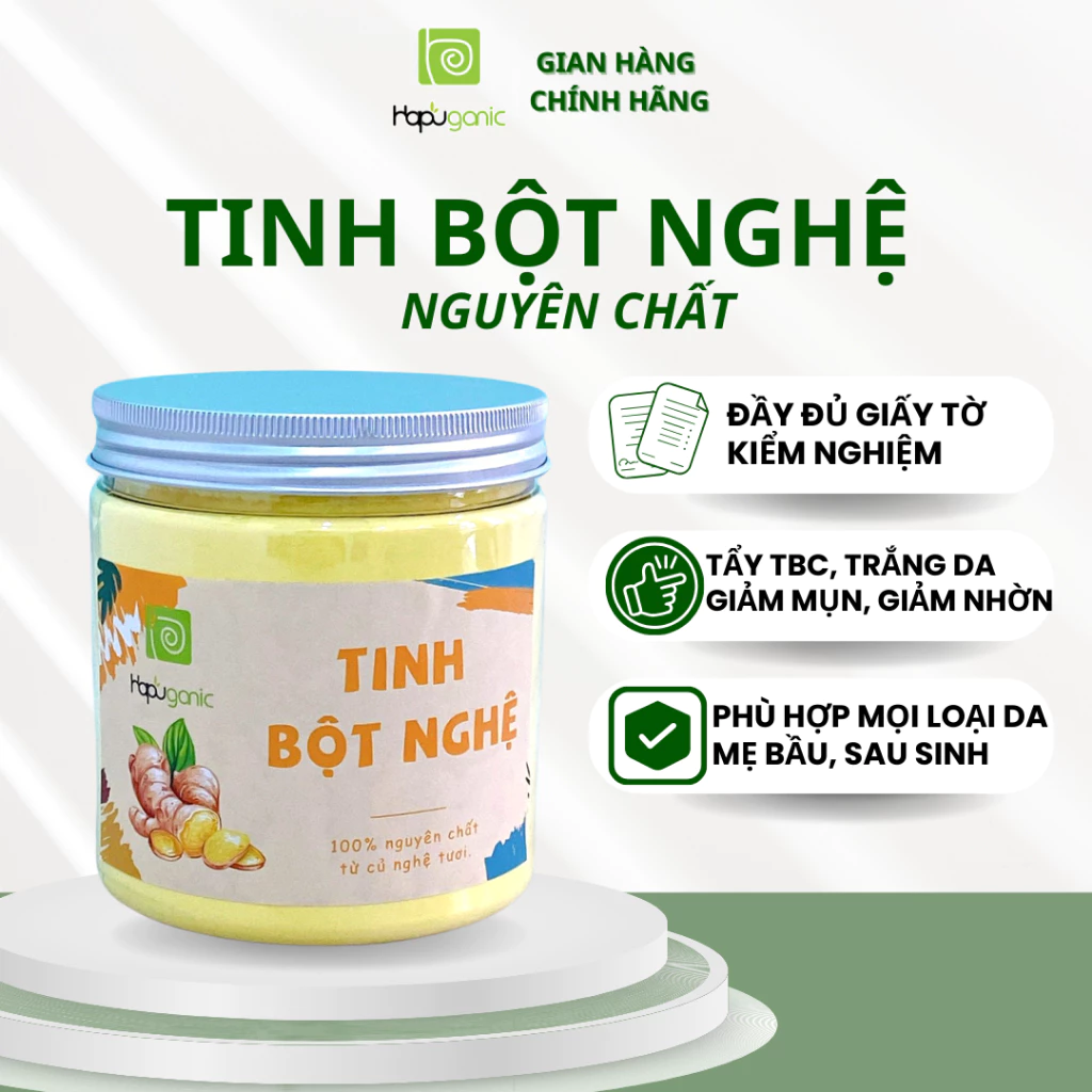 Tinh Bột Nghệ Nguyên Chất Hapuganic Sáng da Mờ thâm Giảm mụn