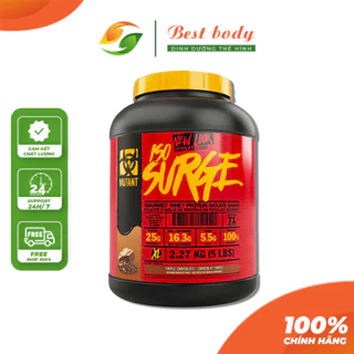 Sữa Dinh Dương Tăng Cơ Nuôi Cơ Phục Hồi Cơ Bắp Whey Isolate Mutant Iso Surge 5lbs (2,3kg)