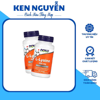 Viên Uống Now L-Lysine 500mg Hỗ Trợ Miễn Dịch, Giảm Mụn, Tăng Sinh Collagen Now L-Lysine 1000mg