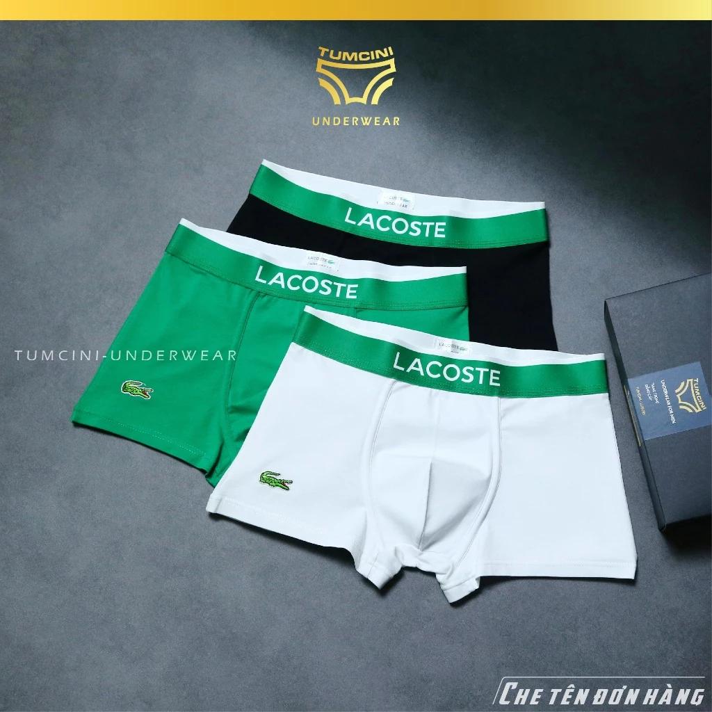 Quần lót nam COMBO 3 chiếc đùi boxer cá sấu chất cotton co giãn cao cấp Tumcini Underwear LA1