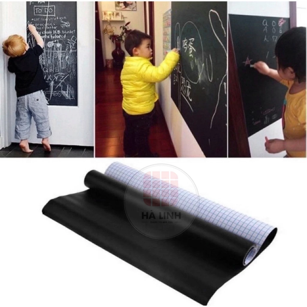 Decal đen nhám dán tường làm bảng viết phấn chống nước lau chùi, decal màu nhám dán bàn tủ kính