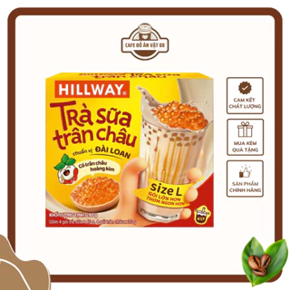 Trà Sữa Trân Châu Hoàng Kim - Hillway, size L (hộp 4 gói trà sữa, 4 gói trân châu)