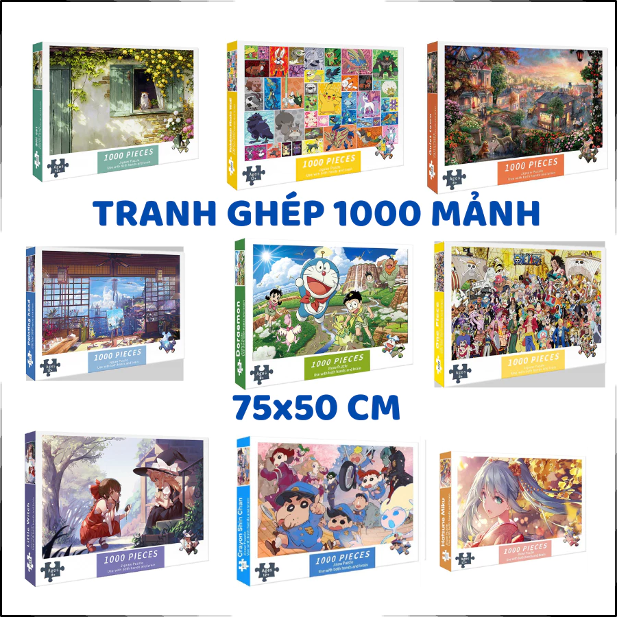 Tranh Xếp Hình 1000 Miếng, Đồ Chơi Giáo Dục Ghép Hình 1000 Mảnh Giúp Giải Trí Rèn Luyện Tay Mắt Đầu