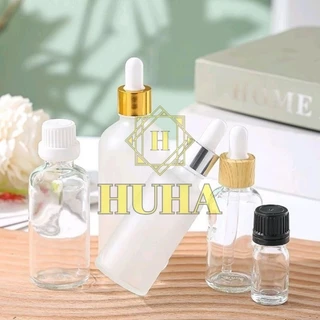 Vỏ Chai Lọ Chiết Serum Thủy Tinh Phun Mờ Cao Cấp [5ml-100ml] Nắp Bóp Nhỏ Giọt HUHA