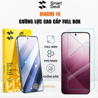 Kính cường lực Xiaomi 14 trong suốt full màn hình chính hãng Smart Devil - Dán màn hình Xiaomi Mi 14