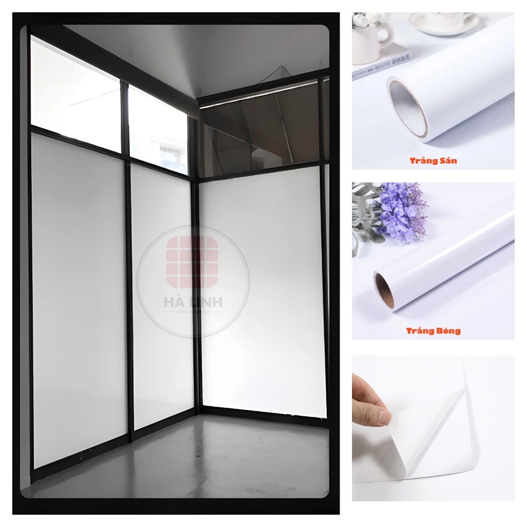Decal trắng nhám dán kính chống chói nắng, decal màu nhám dán bàn tủ tường hồ cá khổ 1.2mx0.5m