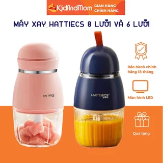 Máy Xay Đa Năng Hattiecs 6 Lưỡi và 8 Lưỡi Cối Thủy Tinh Cho Bé Ăn Dặm, Bộ Máy Xay Hattiecs Xay Thịt Cho Bé Ăn Dặm