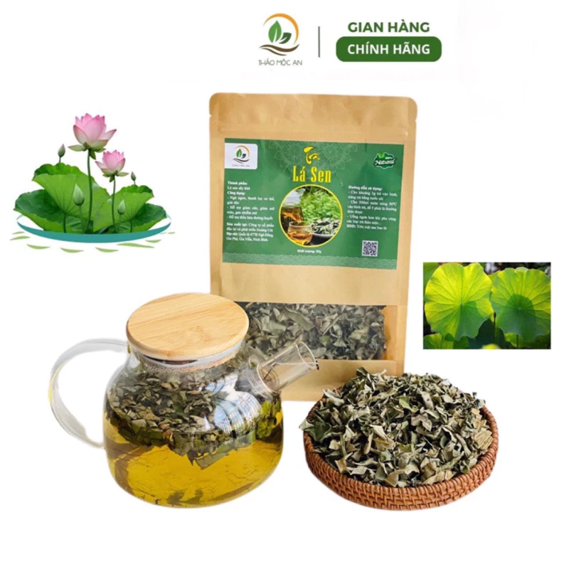 Trà Lá Sen giảm cân, giảm mỡ máu, thanh lọc cơ thể, ngủ ngon, Túi 55g ,100g - Thảo Mộc An