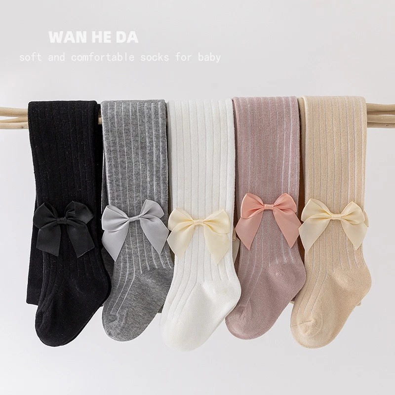 Quần Tất Len Giữ Nhiệt Cho Bé Gái Chubby Store - Quần Tất Len Bé Gái Có Bàn Gắn Nơ Xinh Xắn