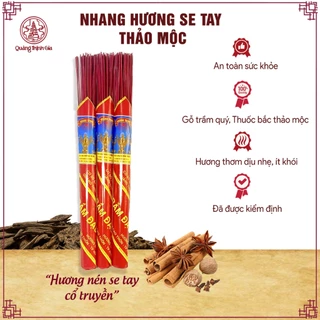 Nhang trầm hương thảo mộc se tay truyền thống Quảng Thịnh thơm dịu nhẹ, ít khói, thu hút tài lộc