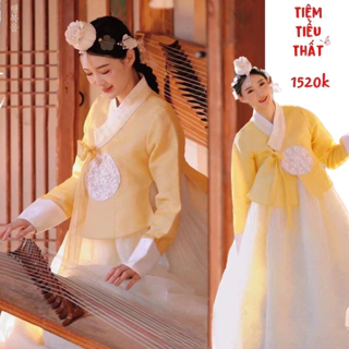 Hanbok hàn quốc cao cấp màu vàng ( sẵn )