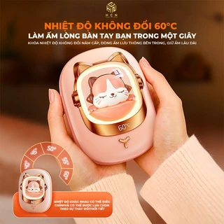 Máy Sưởi Âm Mini Cầm Tay T08 ,Kiêm Sạc Dự Phòng,Công Nghệ Làm Ấm Nhanh 5 Mức Nhiệt,Kèm màn hình LCD hiển thị %