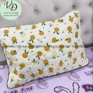 Gối Đầu Trần Bông Cotton Đũi Kèm Ruột Bông Hạt Cao Cấp - Kích Thước :45 x 65 cm