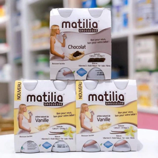 DATE 2025- Sữa bầu Matilia 200ml vị biscuit/ vanilla/socola (Lốc 4 chai 200ml)