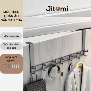 Móc treo quần áo gắn sau cửa chất liệu nhôm không gỉ đa năng không cần khoan JITOMI MA216