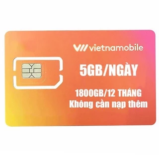[ TRỌN GÓI 1 NĂM ] Sim Vietnamobile Data 4G 5GB/Ngày 150GB/tháng vào mạng 12 tháng không cần nạp tiền