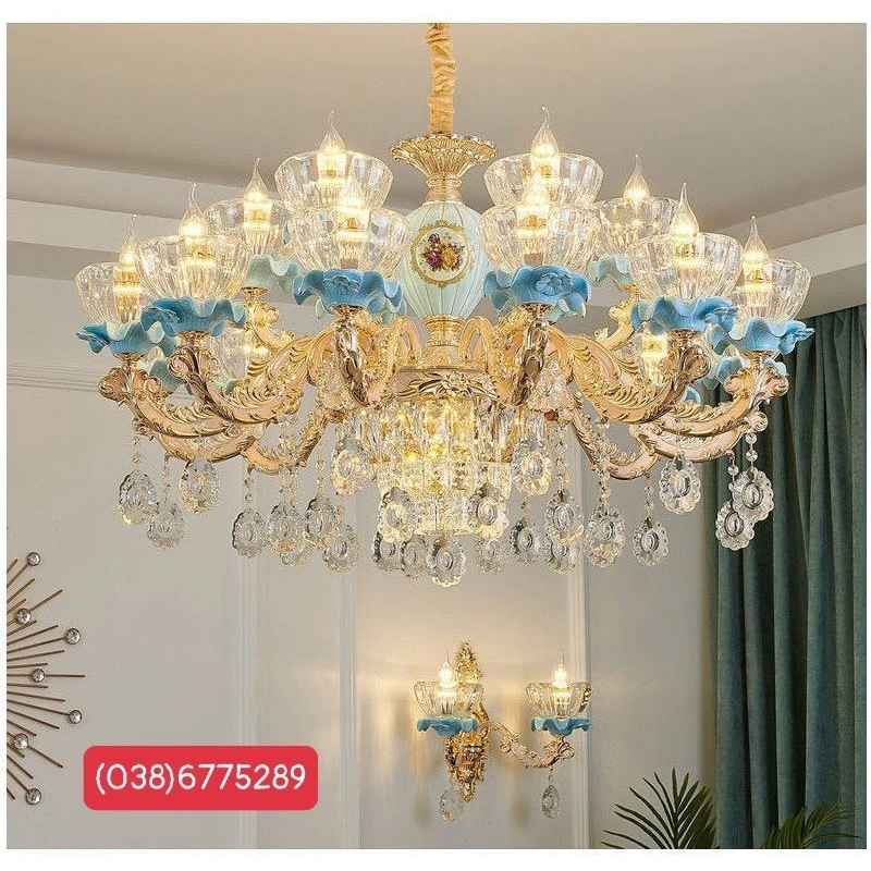Đèn Chùm Pha Lê 15 Tay Kawasi Hiện Đại Phù Hợp Trang Trí Phòng Khách, Nhà Hàng, Hội Trường...