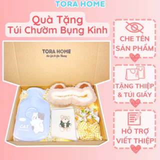 Quà tặng giáng sinh cho bạn gái túi chườm nóng giảm đau bụng kinh nguyệt 350ml 2 lớp bọc nhung dễ thương Tora Home